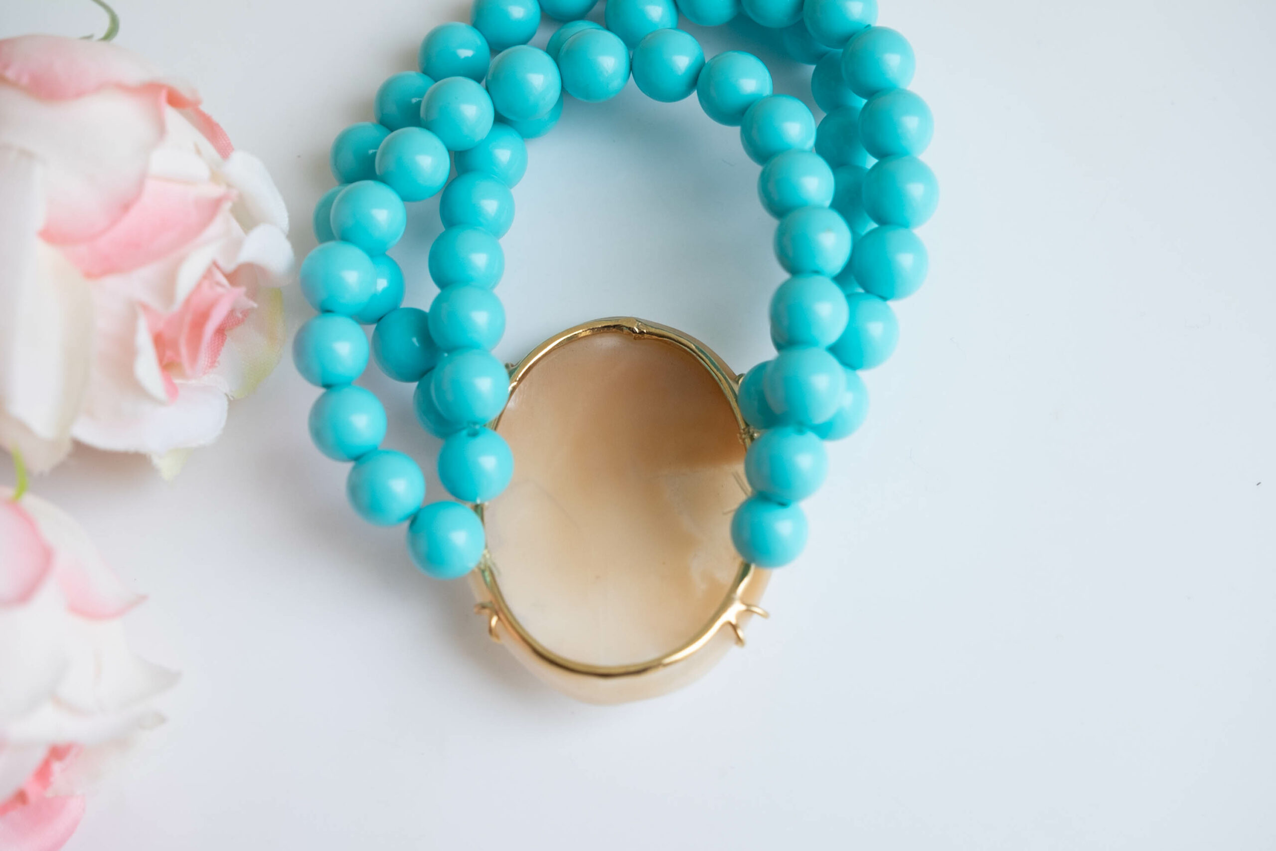 TURQUOISE PASTE AND CAMEO BRACELET (3)