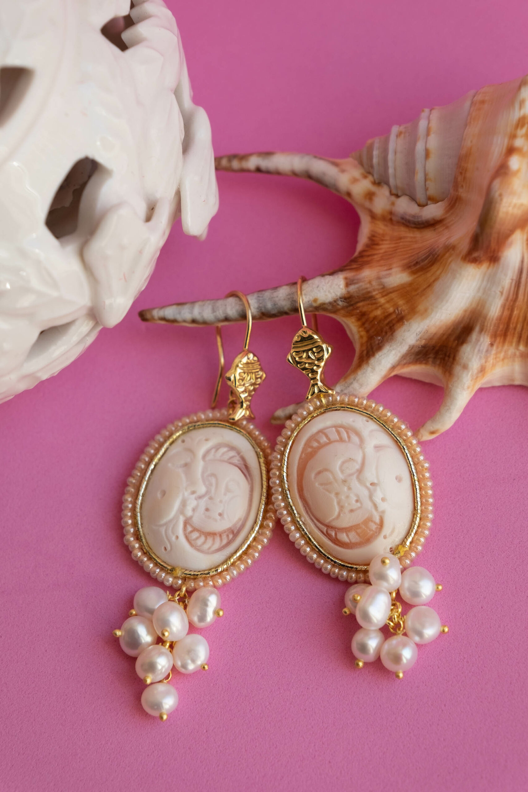 GENUINE SUN AND MOON CAMEO EARRINGS (3)