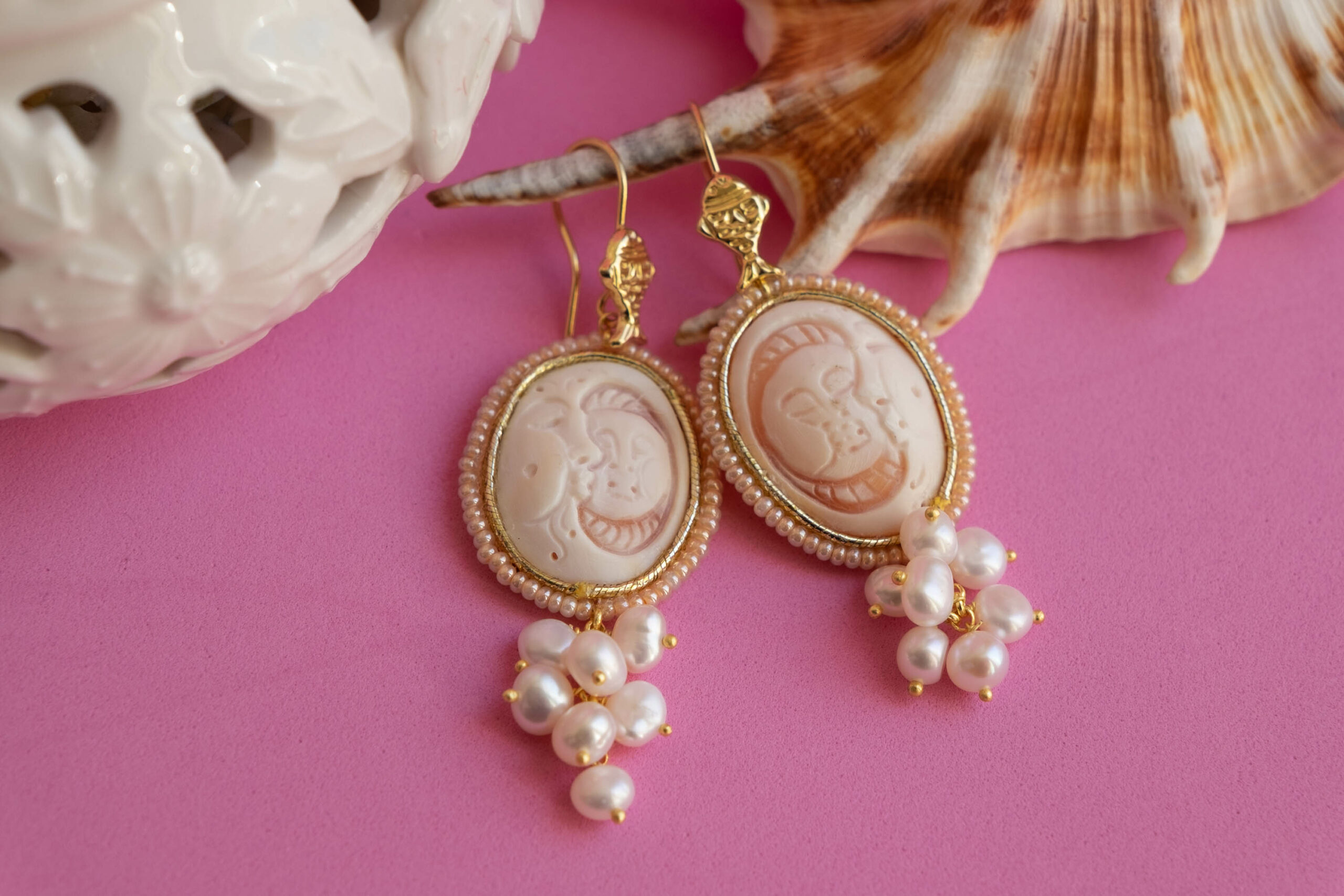 GENUINE SUN AND MOON CAMEO EARRINGS (5)