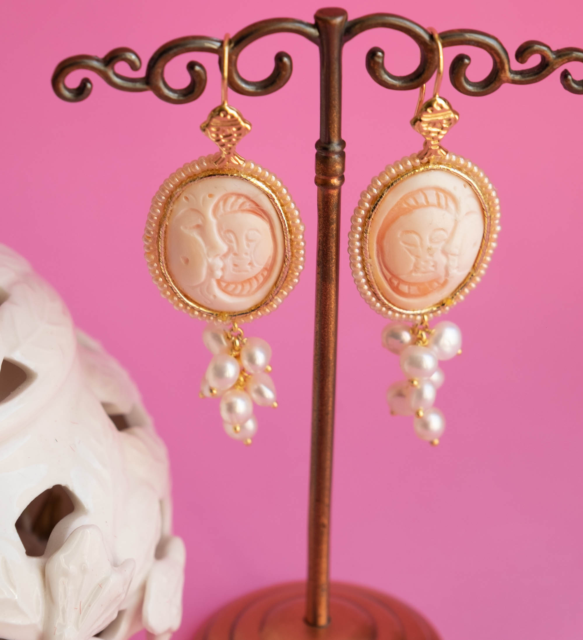 GENUINE SUN AND MOON CAMEO EARRINGS (6)