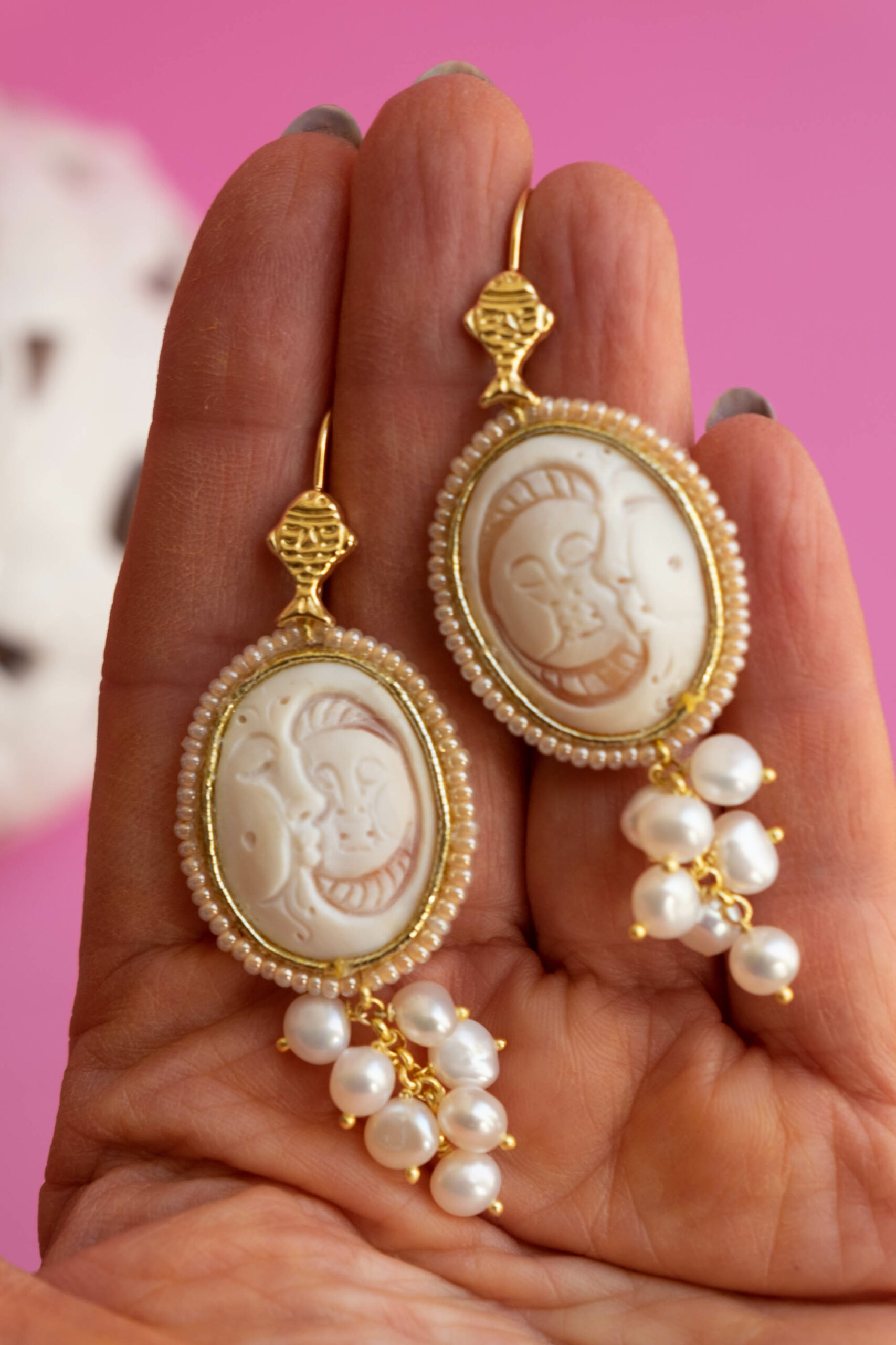 GENUINE SUN AND MOON CAMEO EARRINGS (7)