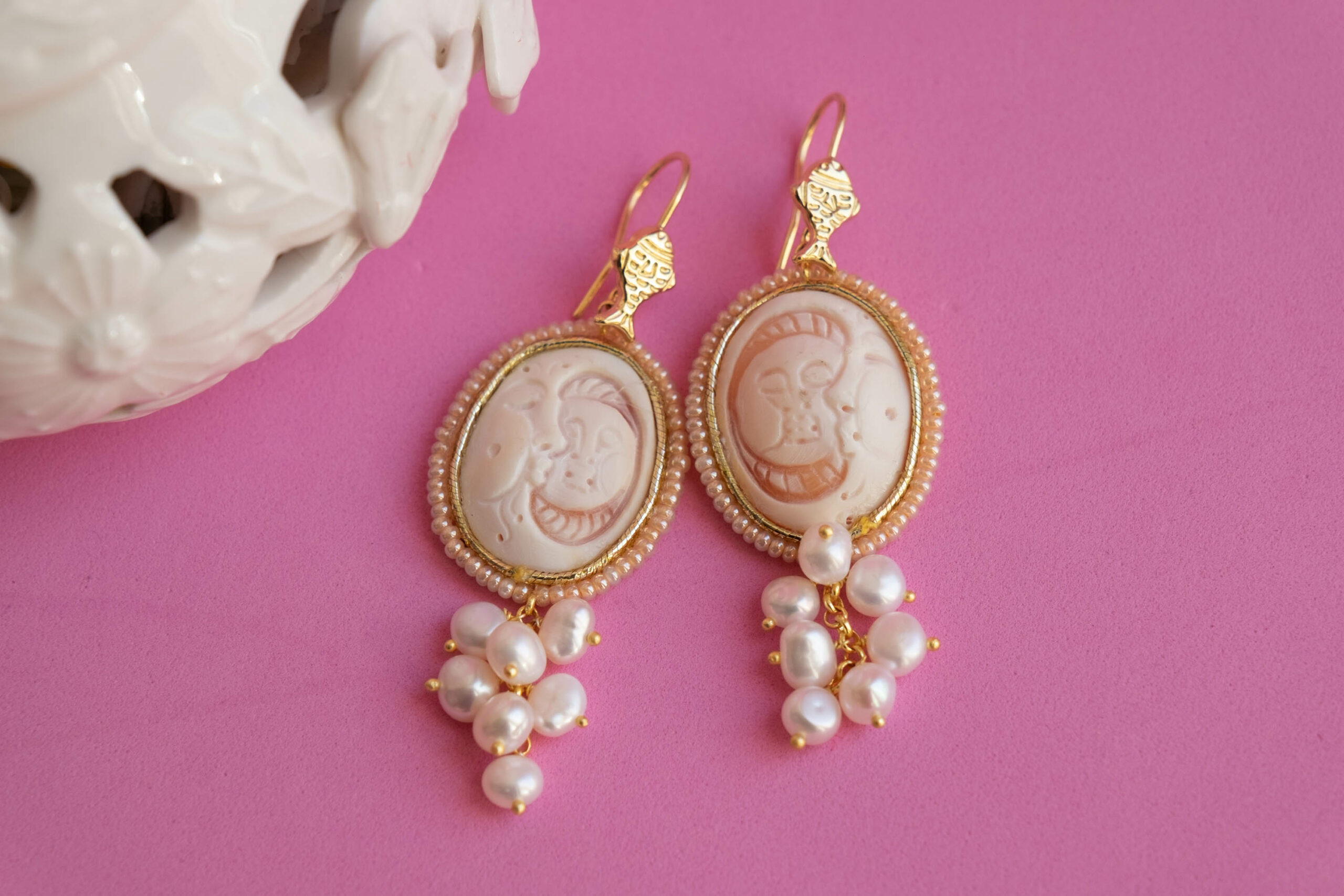 GENUINE SUN AND MOON CAMEO EARRINGS (8)