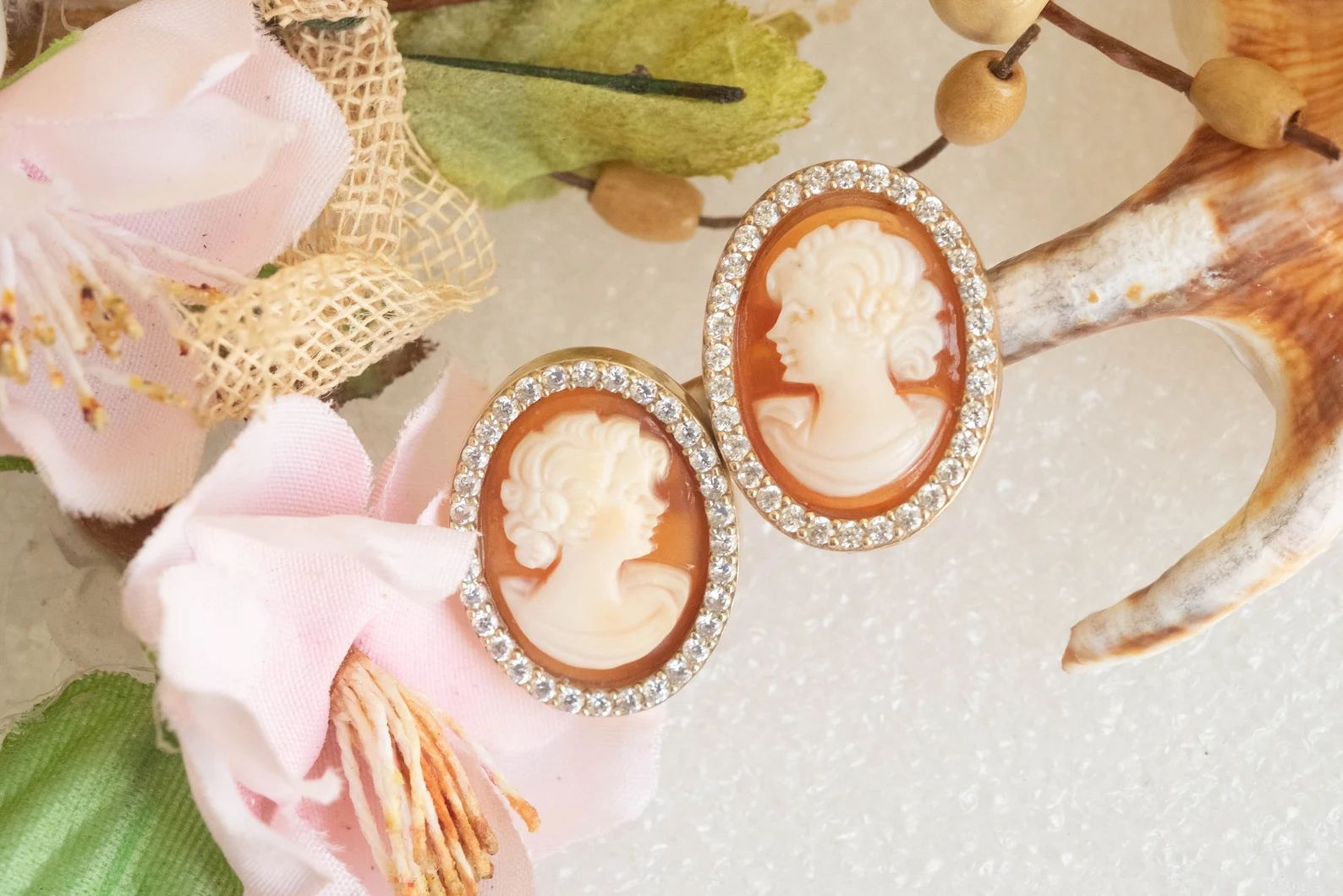 ORECCHINI CAMMEO ZIRCONI LOBO OVALI (6)