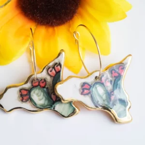 Orecchini in Ceramica con Fichi D'India fondo bianco