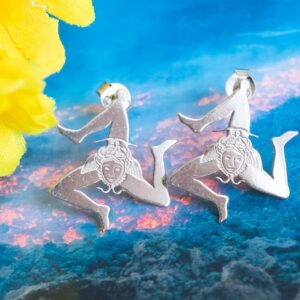 Orecchini Trinacria con argento 925 placcato rodio