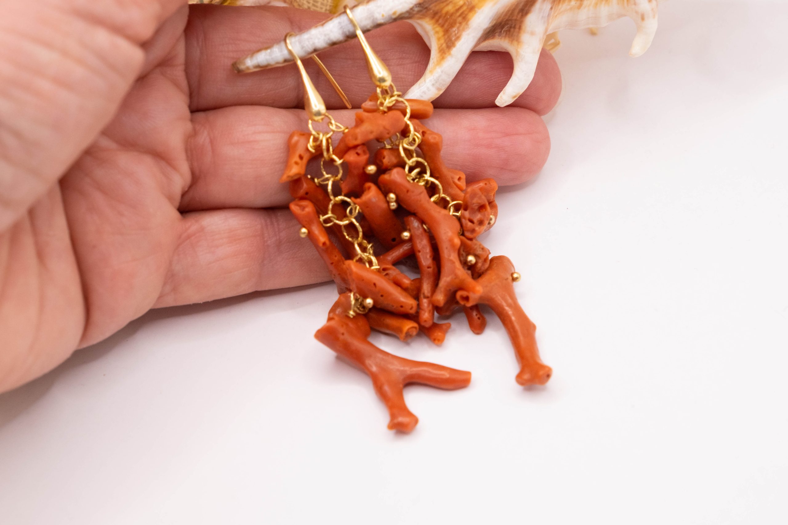 RAW RED CORAL EARRINGS SILVER (1)