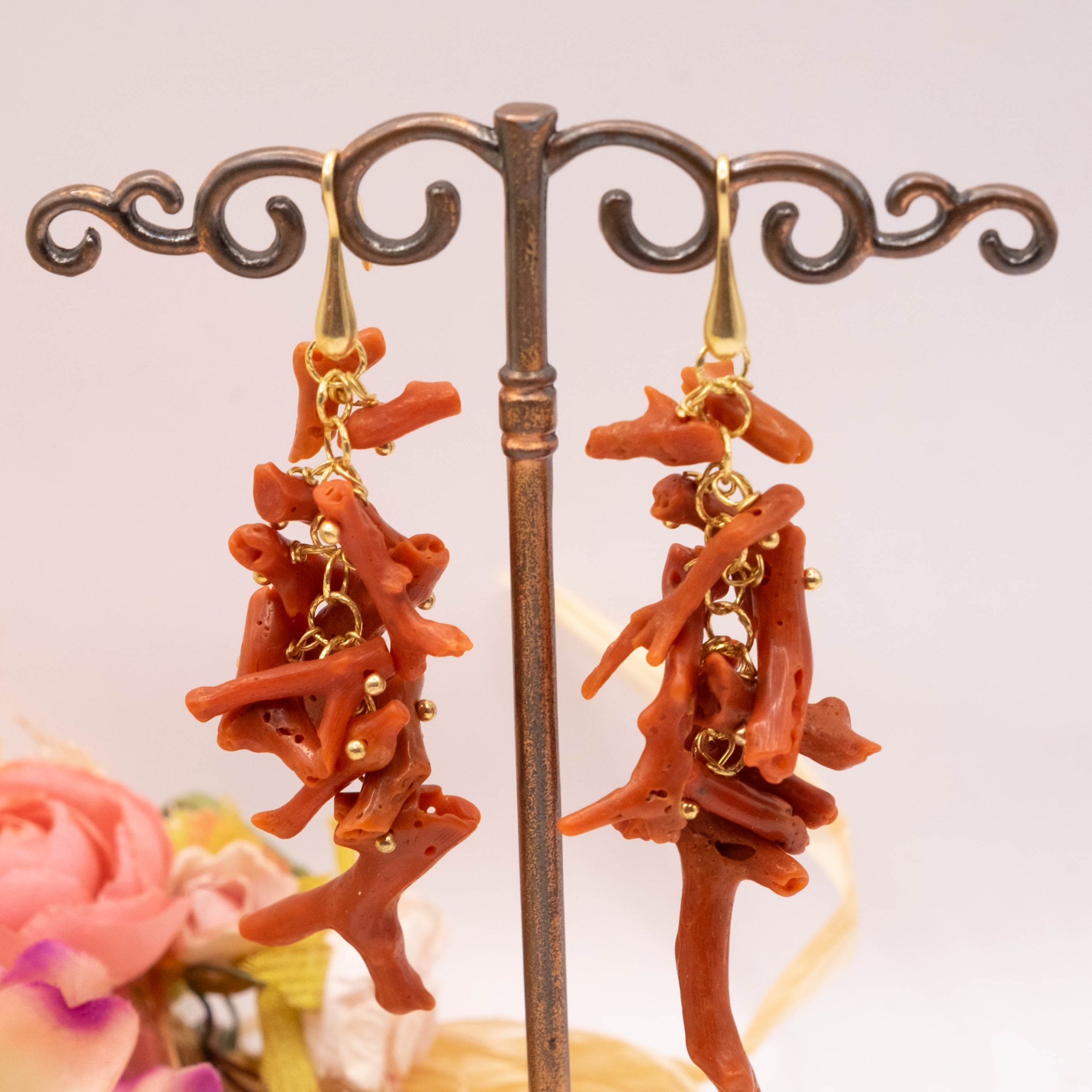 RAW RED CORAL EARRINGS IN SILVER (3)