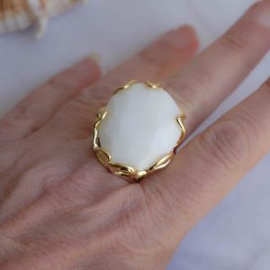 Anello Maxi Agata Bianca Ottone