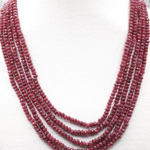 Collana Multifilo Radice di Rubino e Argento 925