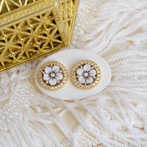 Orecchini Cammeo Torre del Greco Zirconi Dalia Oro