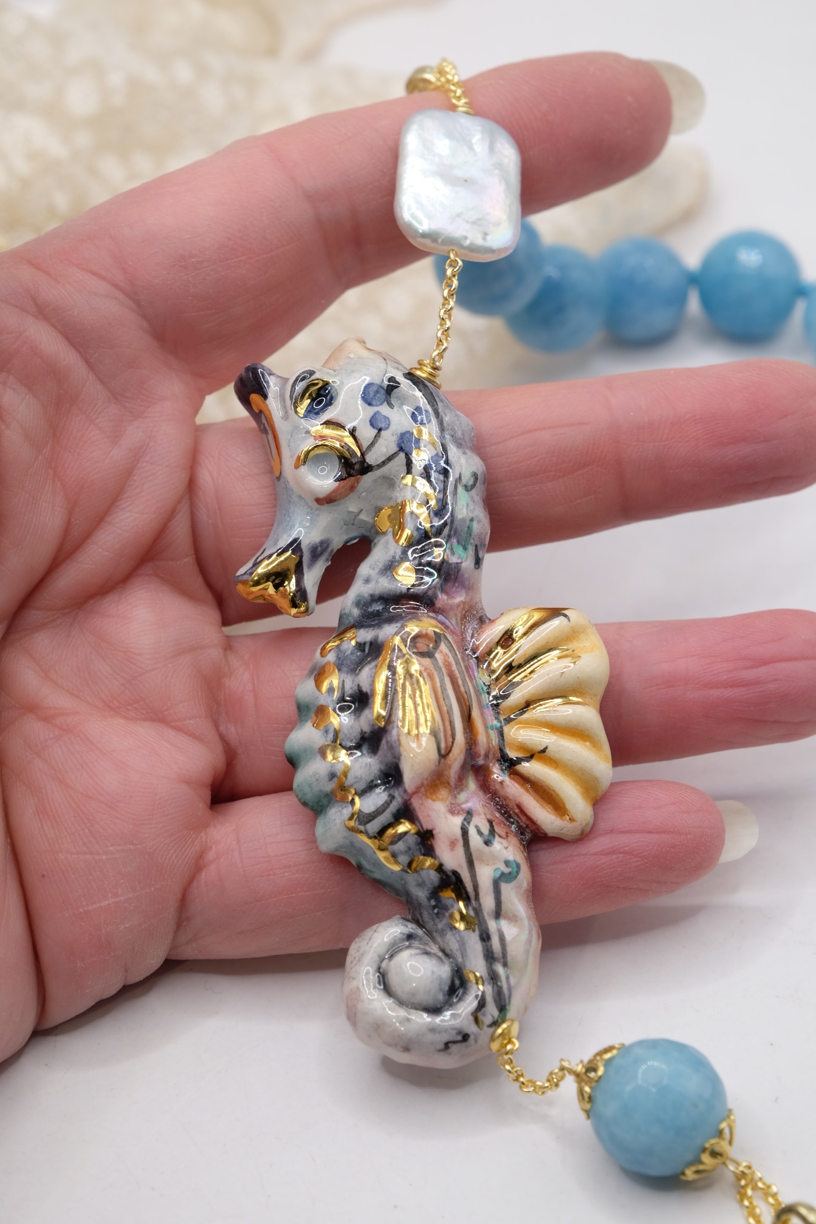 ANGELITE SEAHORSE NECKLACE (1)