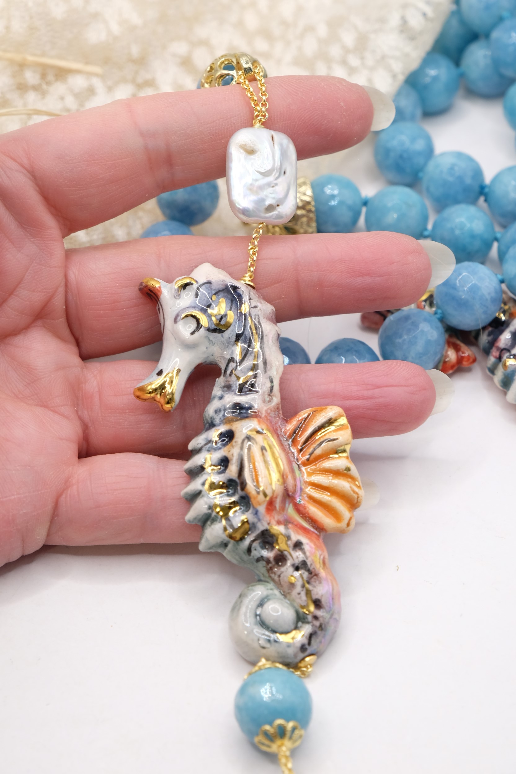 ANGELITE SEAHORSE NECKLACE (3)