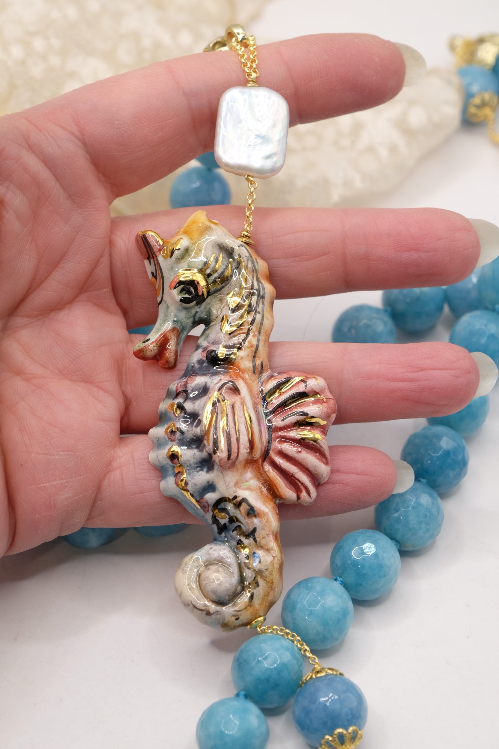 ANGELITE SEAHORSE NECKLACE (4)