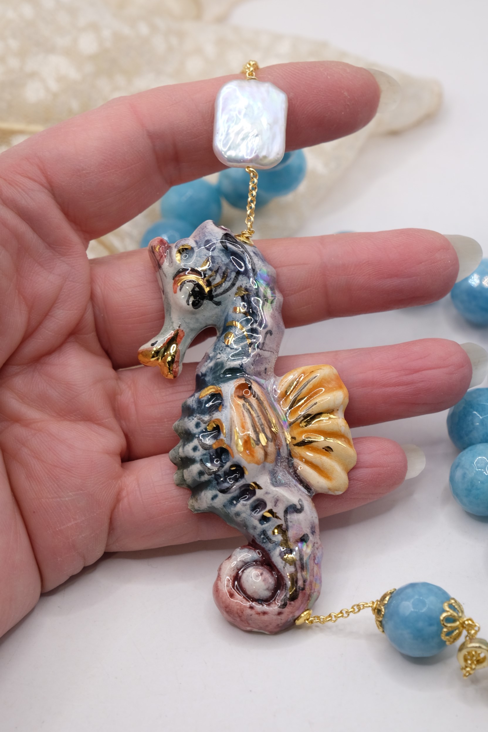 ANGELITE SEAHORSE NECKLACE (5)