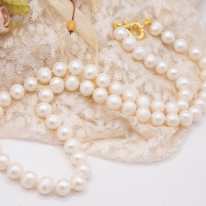 Collana perle naturali 8/8,5 mm e argento 925