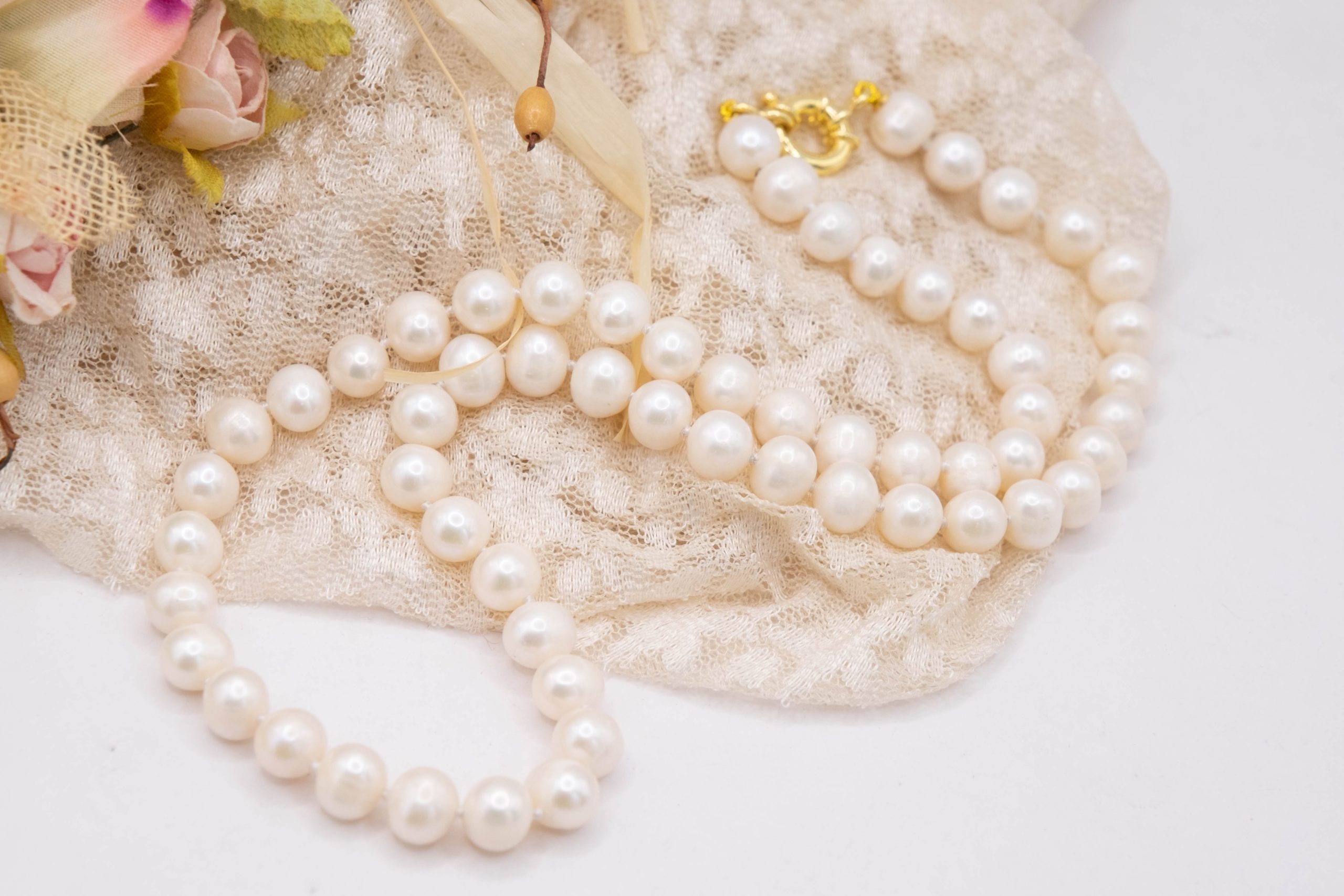 COLLANA PERLE 7 MM ARGENTO 925 PLACCATO ORO (1)