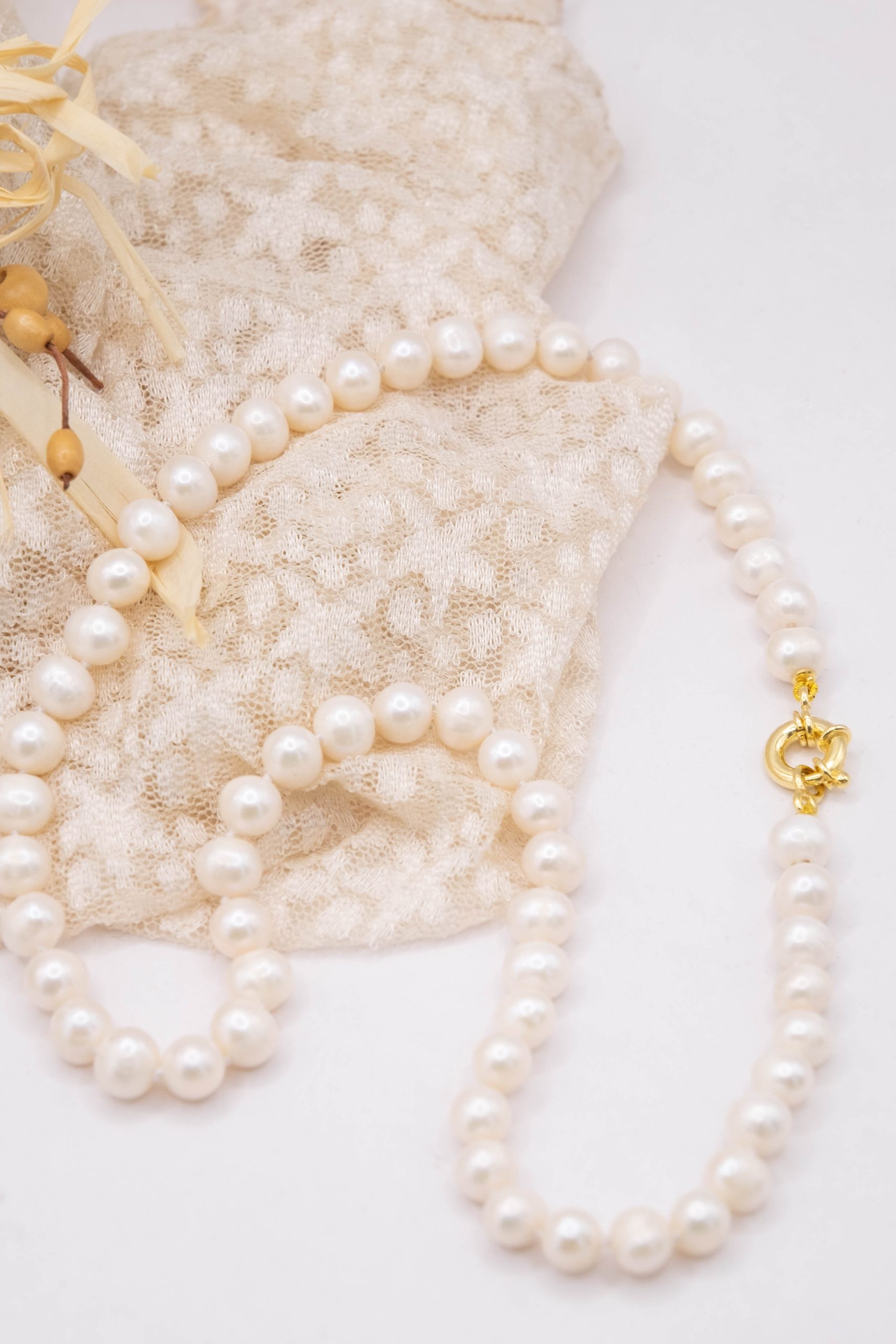 COLLANA PERLE 7 MM ARGENTO 925 PLACCATO ORO (3)