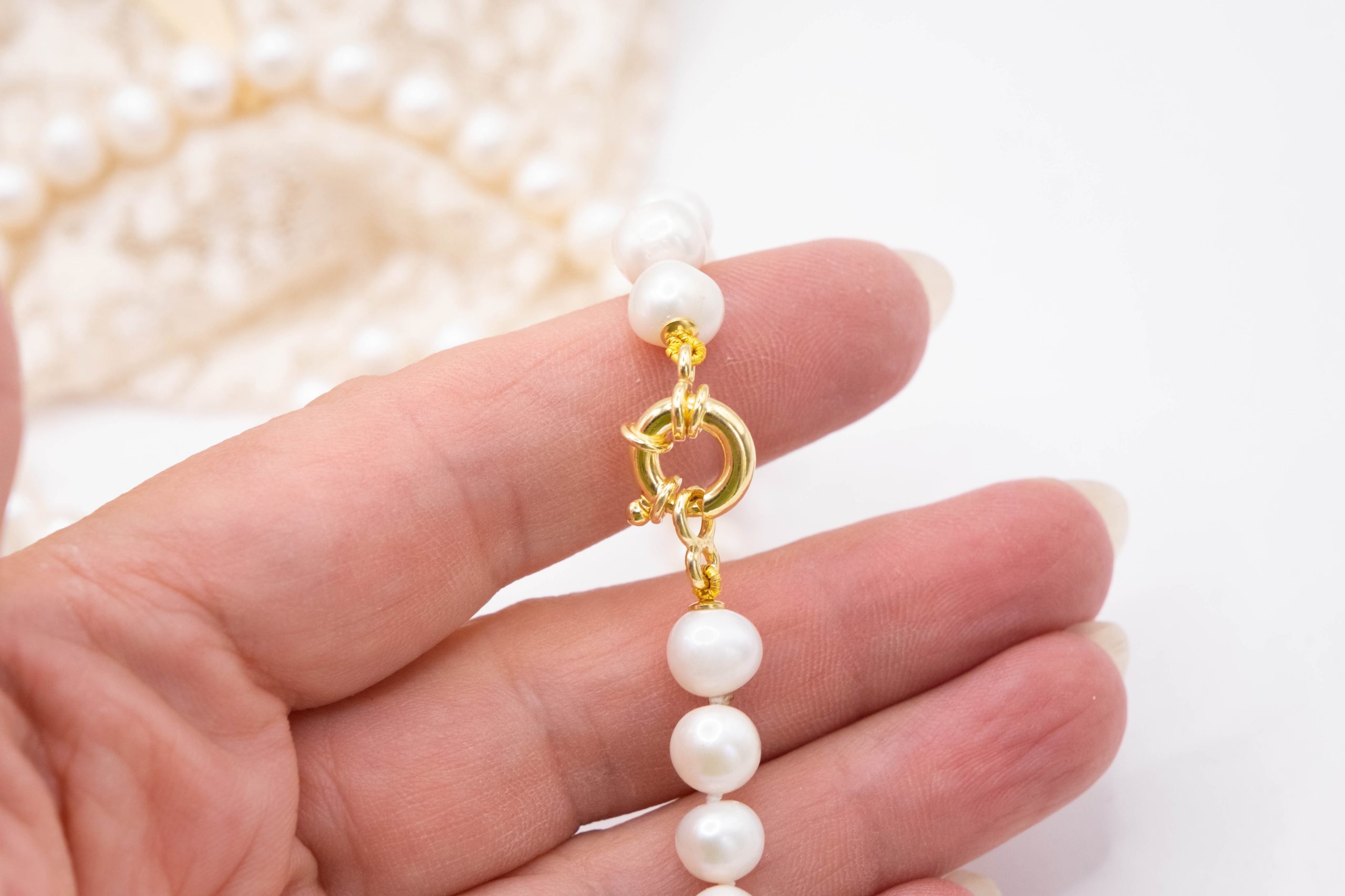 COLLANA PERLE 7 MM ARGENTO 925 PLACCATO ORO (4)