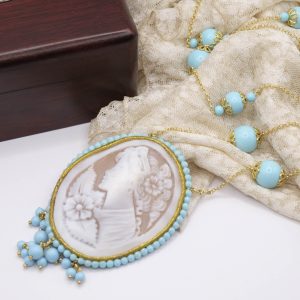 Collana cammeo e pasta di turchese Argento 925