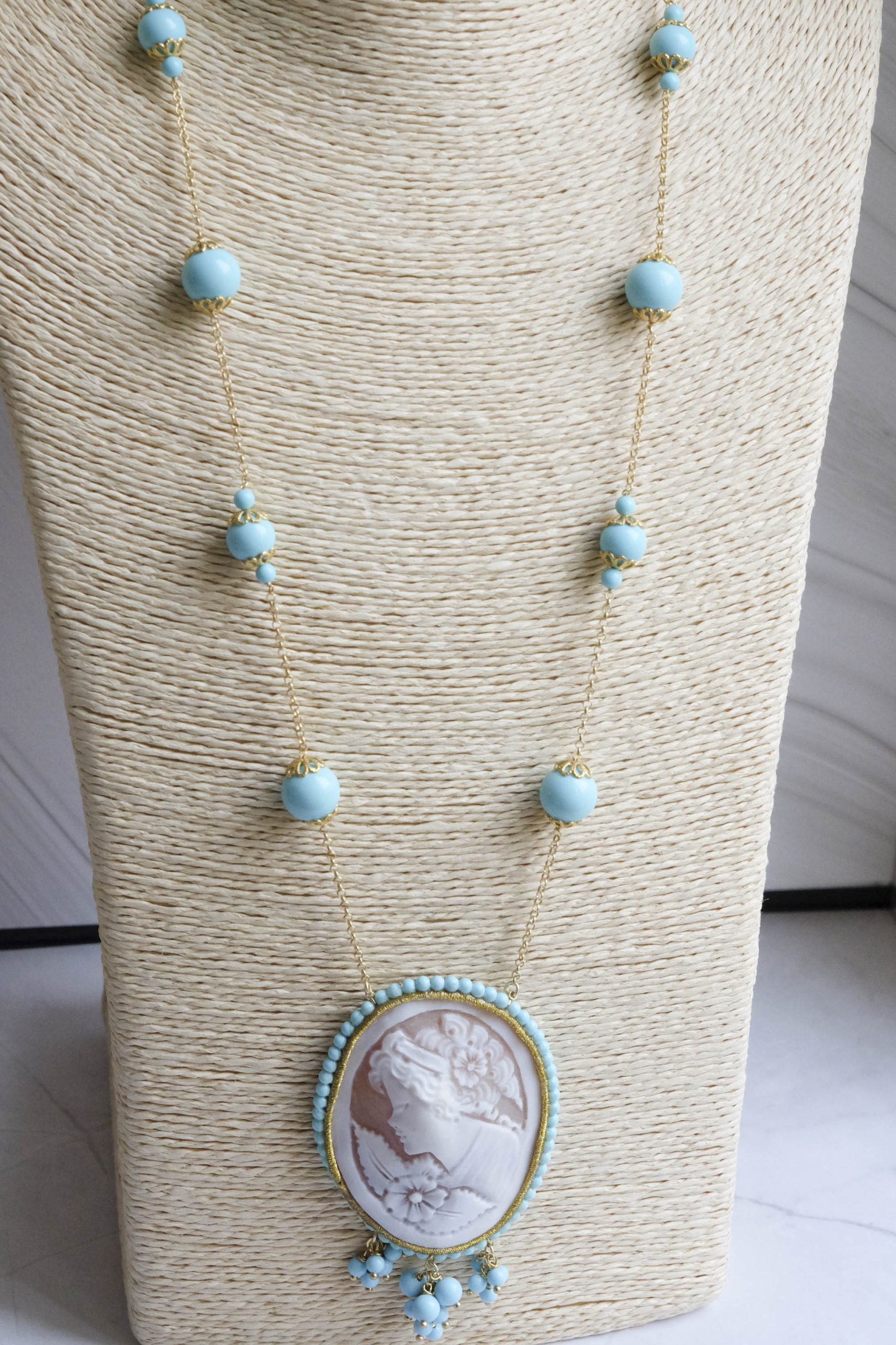 COLLANA TURCHESE CAMMEO ARGENTO (2)