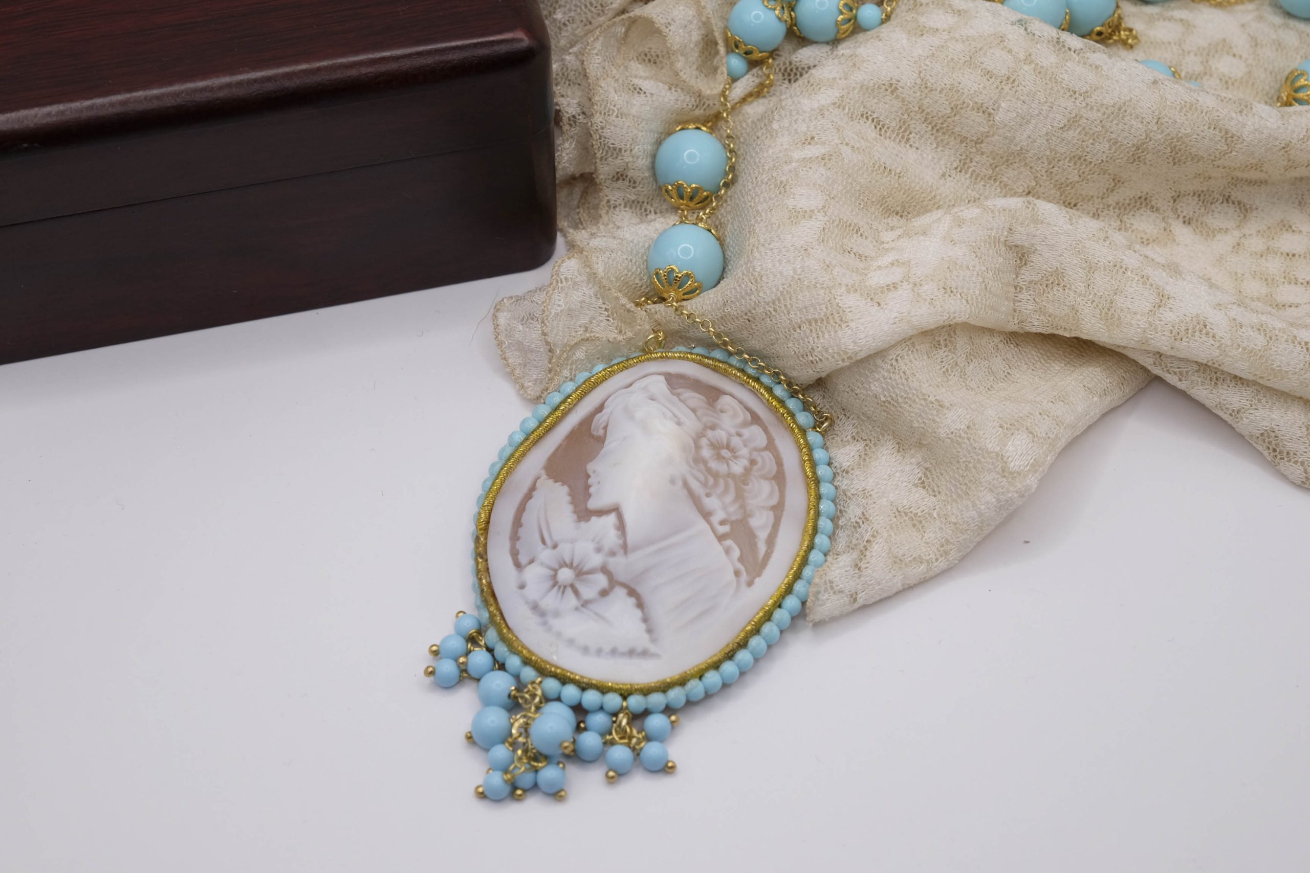 COLLANA TURCHESE CAMMEO ARGENTO (3)