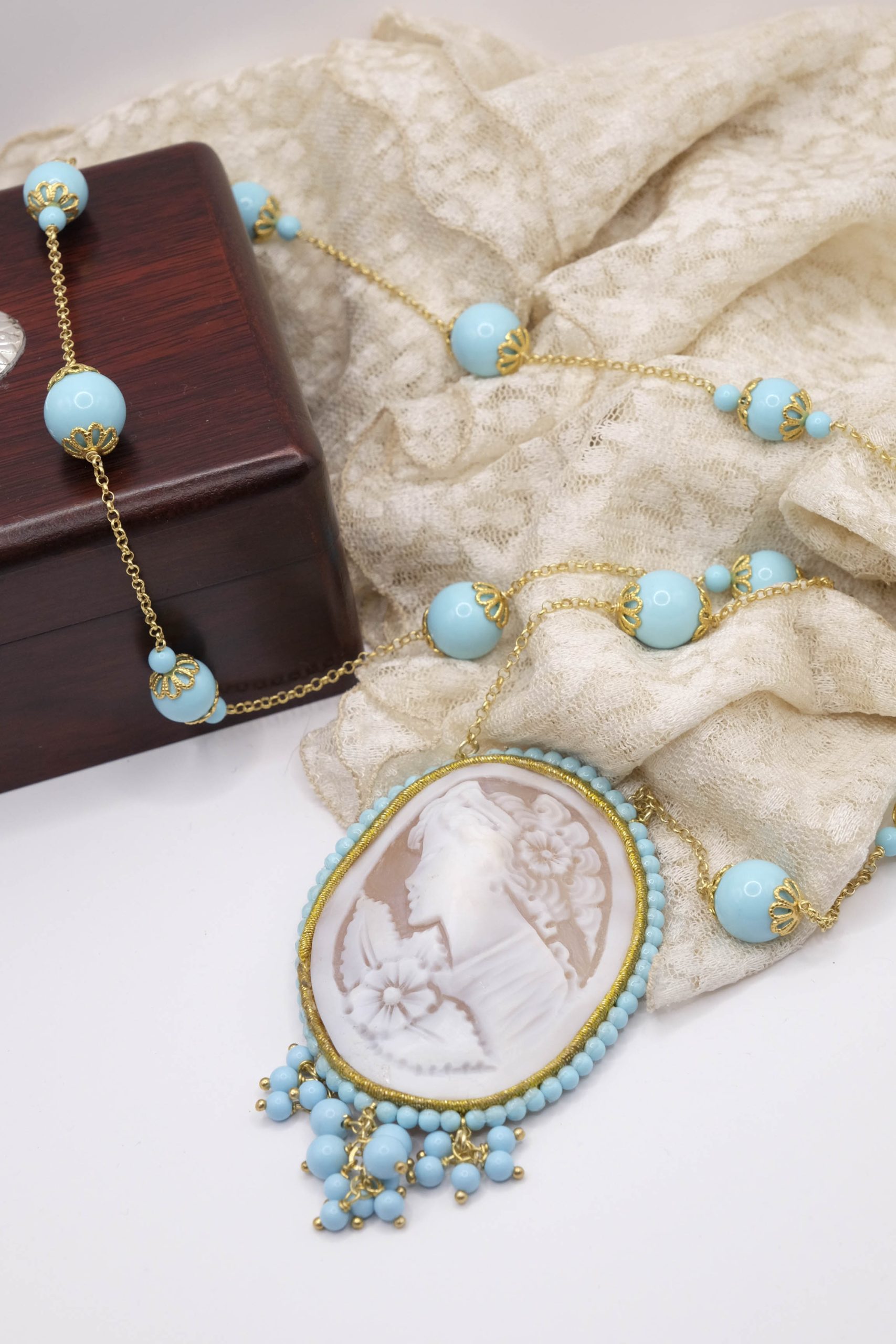 COLLANA TURCHESE CAMMEO ARGENTO (5)