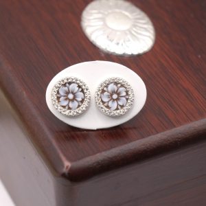 Orecchini Cammeo Torre del Greco Zirconi Dalia 5 Petali