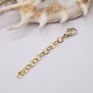 Catenina in acciaio con moschettone per allungamento collane 5 - 10 o 15 cm