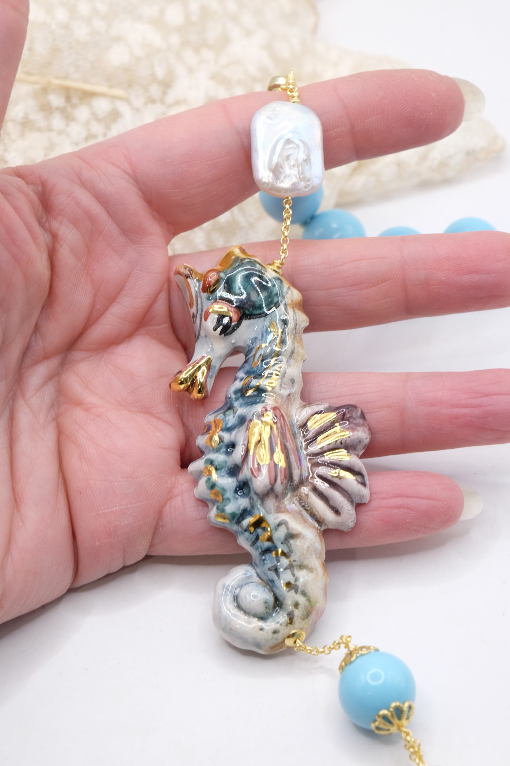 COLLANA PASTA DI TURCHESE CAVALLUCCIO MARINO (1)