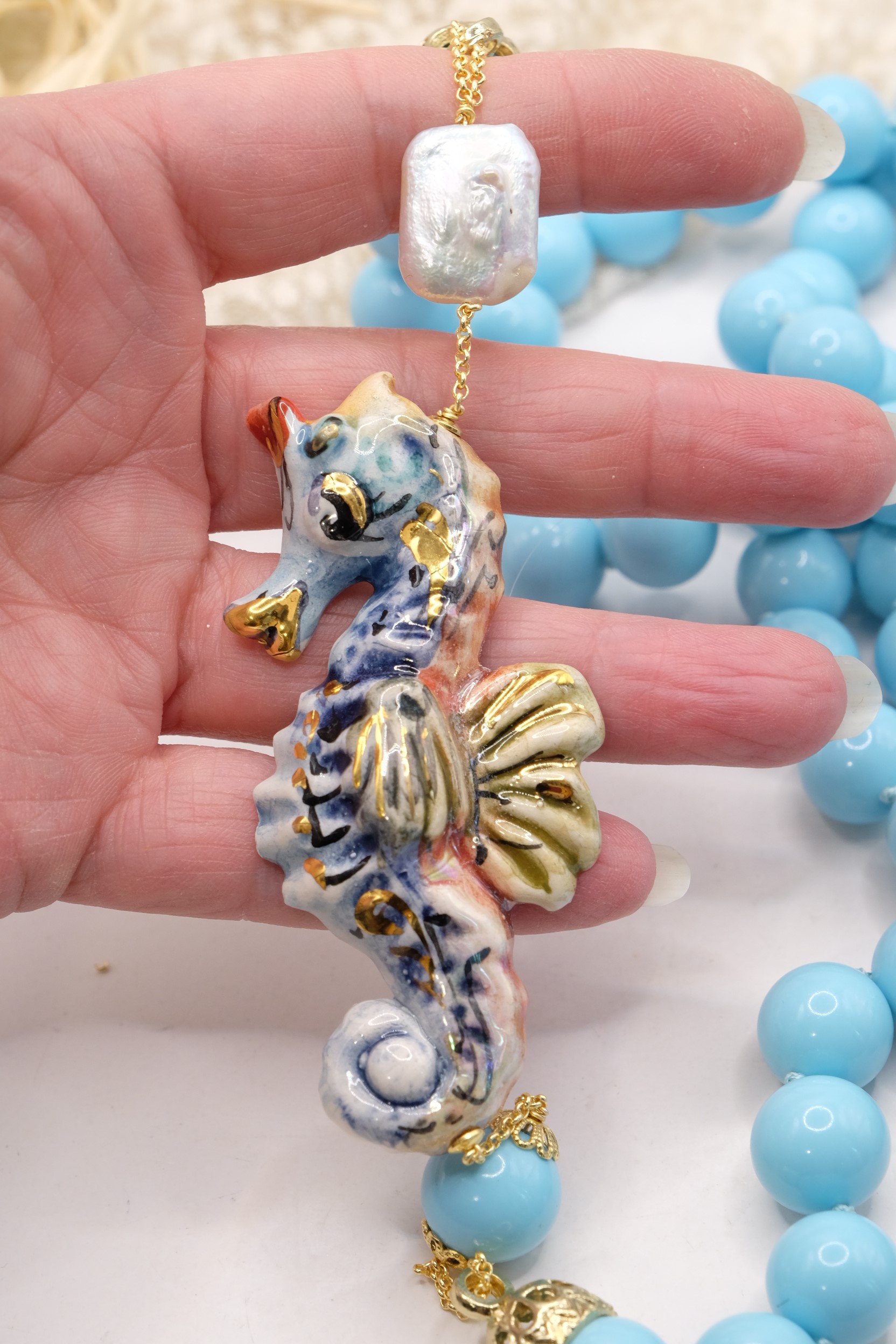 COLLANA PASTA DI TURCHESE CAVALLUCCIO MARINO (3)