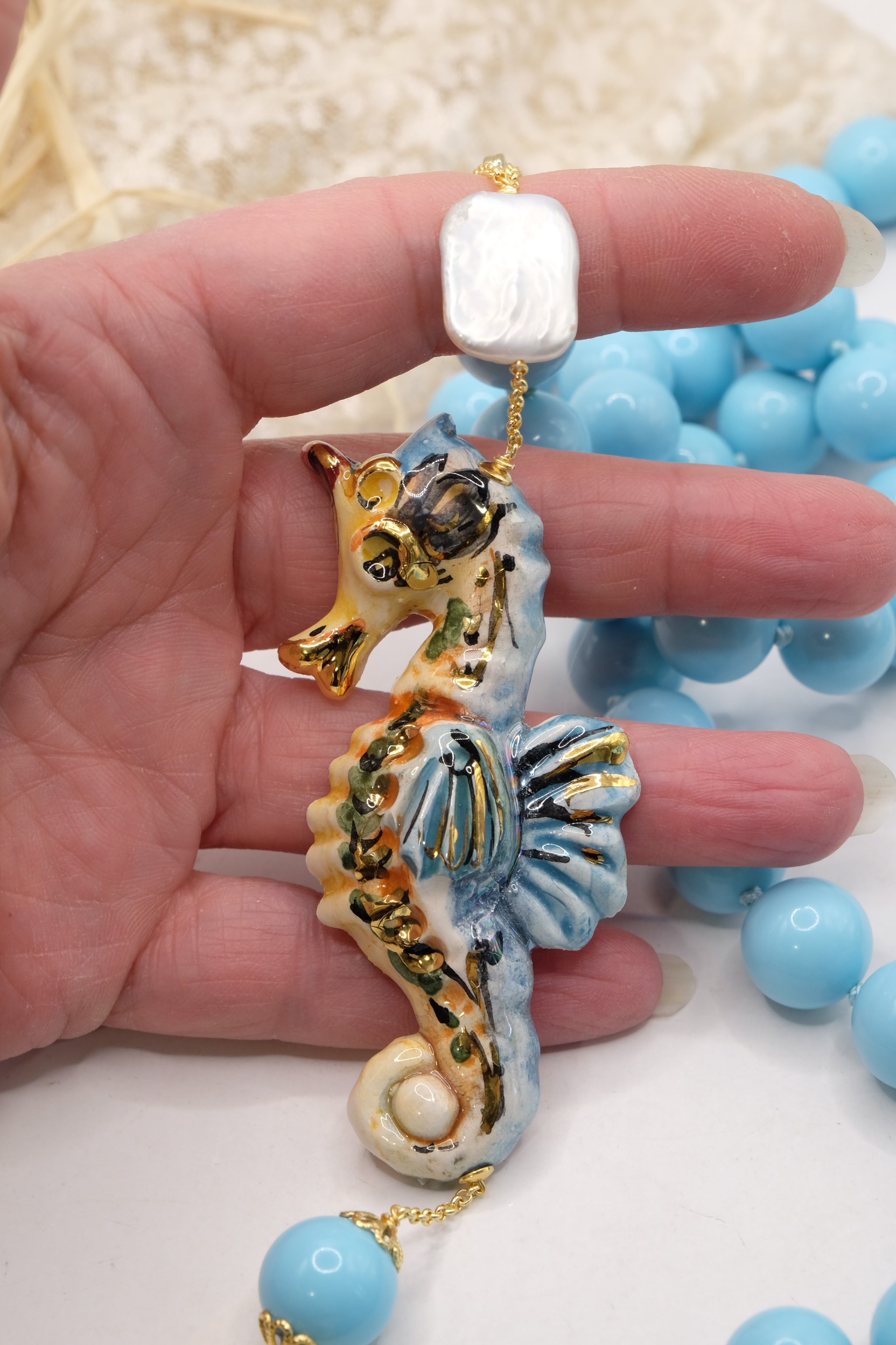 COLLANA PASTA DI TURCHESE CAVALLUCCIO MARINO (4)