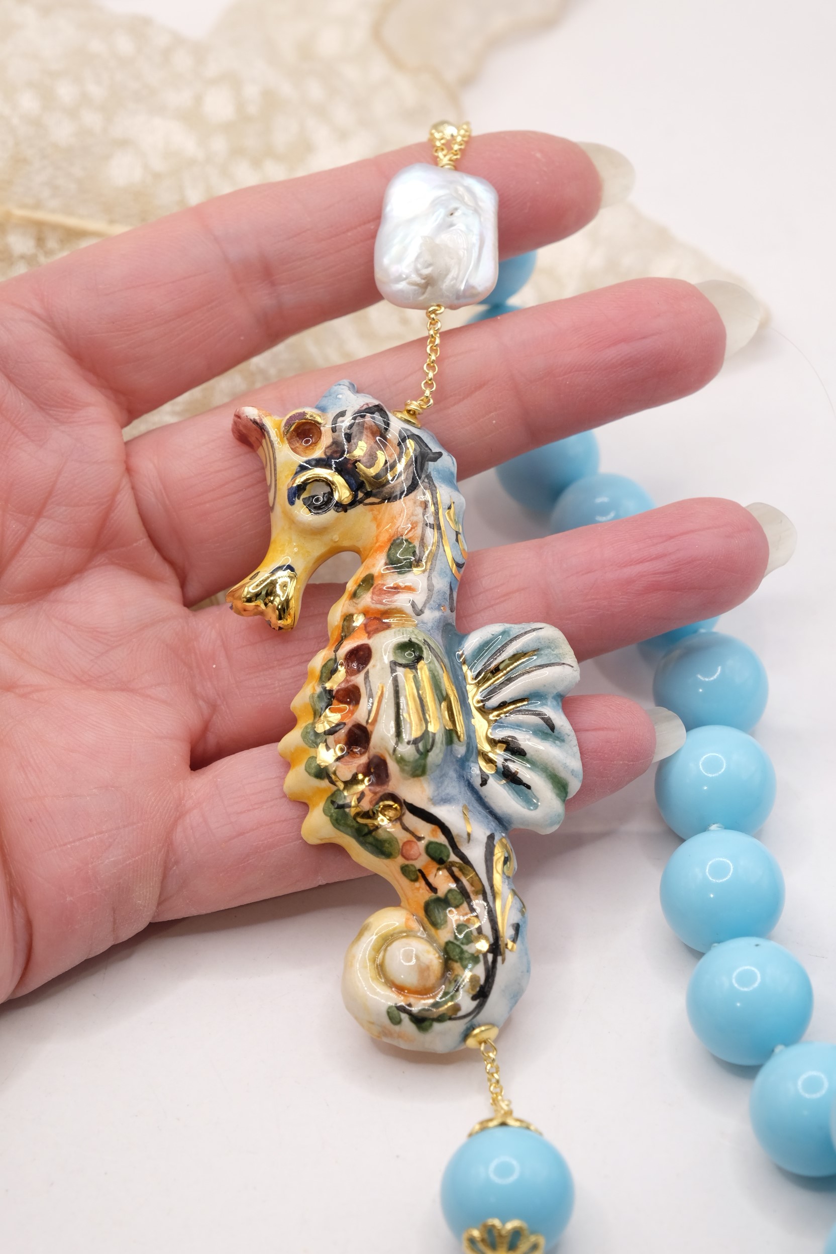 COLLANA PASTA DI TURCHESE CAVALLUCCIO MARINO (5)