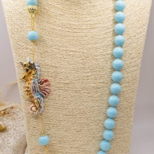Collana Cavalluccio in ceramica di Caltagirone e Pasta di Turchese