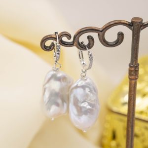 Orecchini Perle a goccia Zirconi Argento