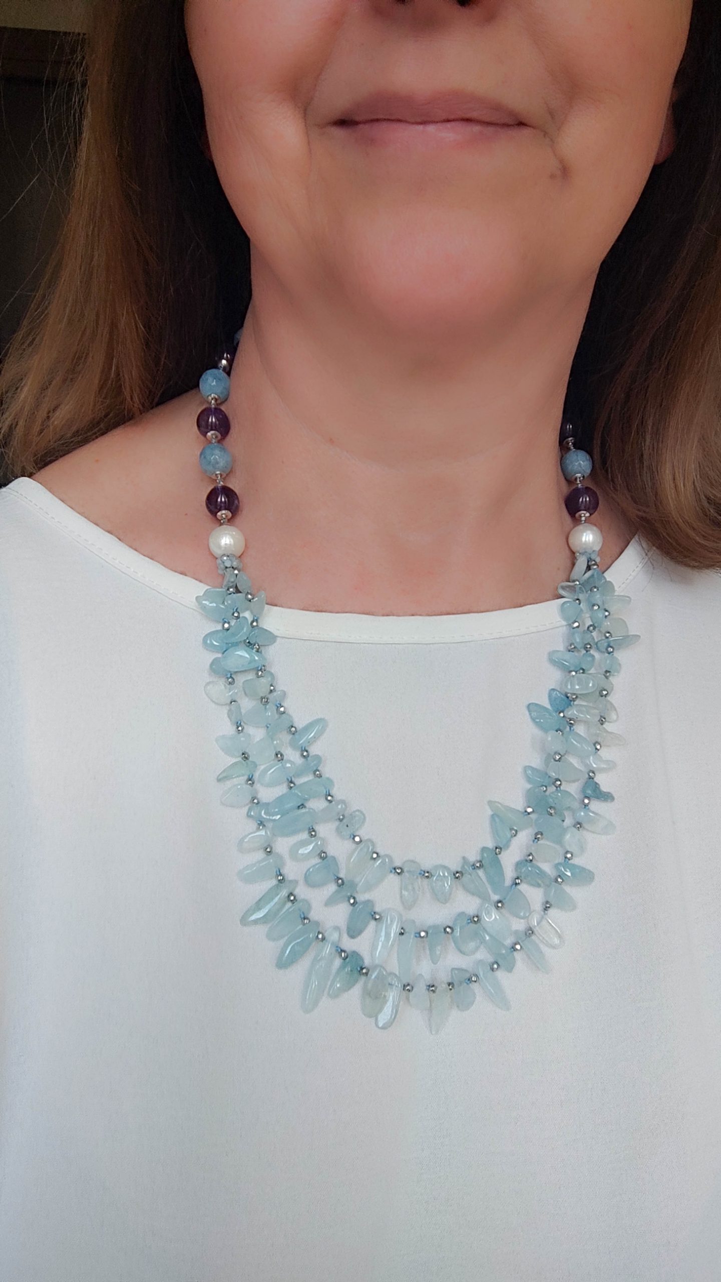 COLLANA CON ACQUAMARINA