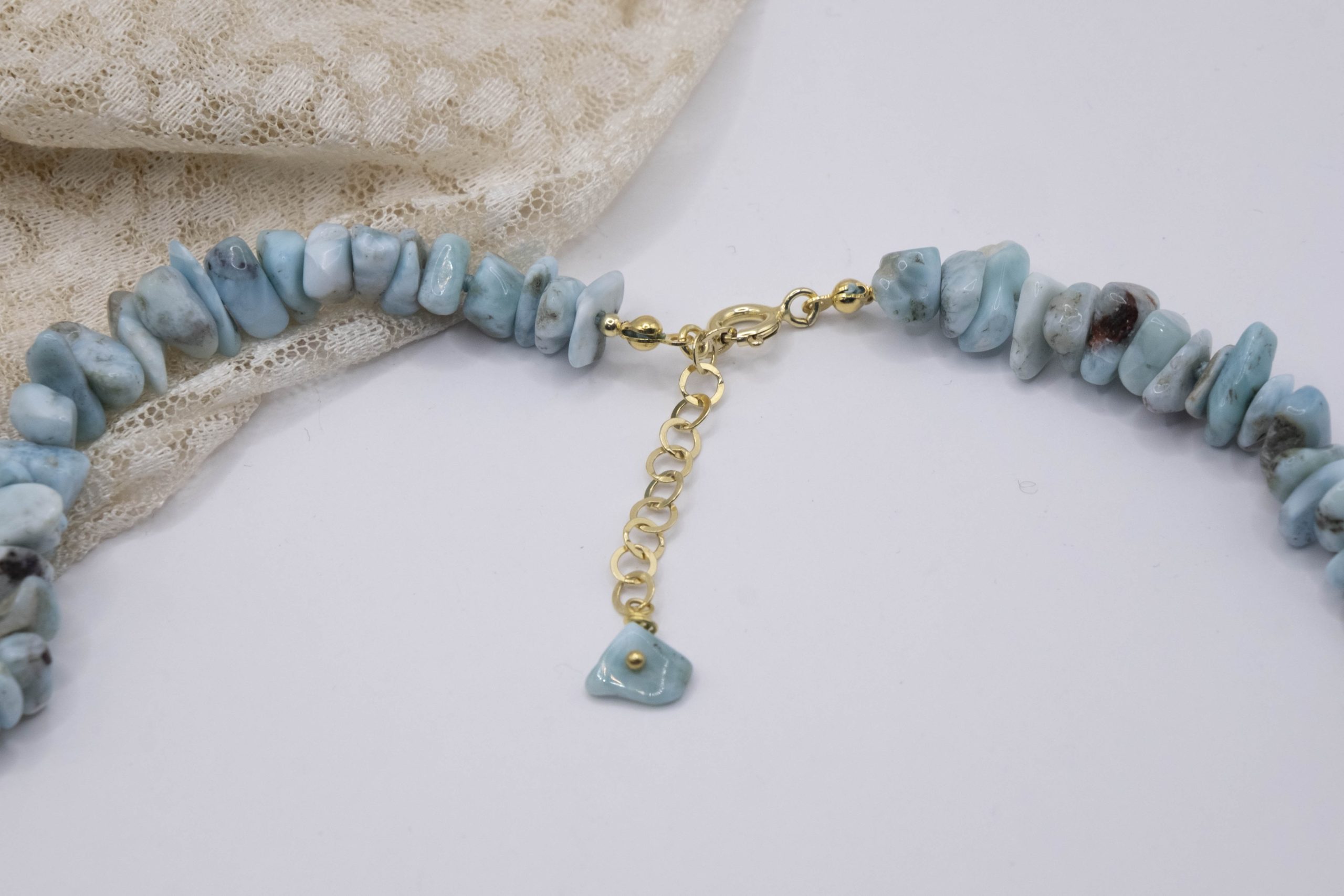 LARIMAR AND MEDITERRANEAN CORAL NECKLACE (5)