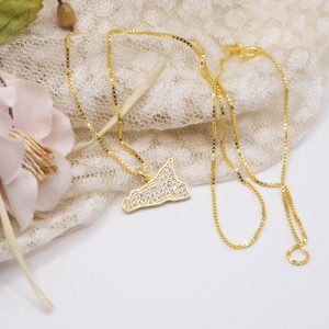 Collana Sicilia in argento 925 placcato oro e zirconi