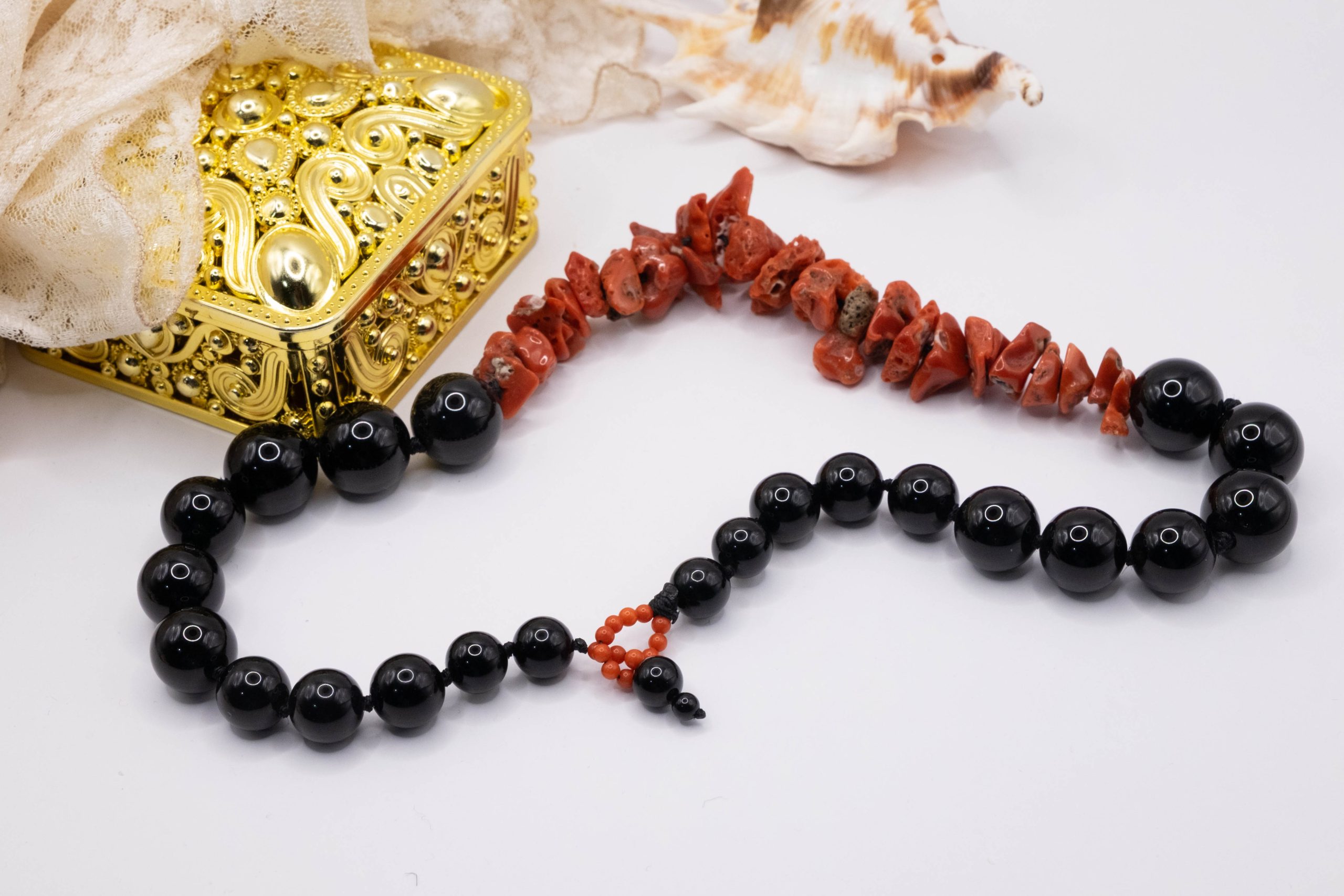 Natural Mediterranean Spongy Coral Necklace Onyx TQ (2)