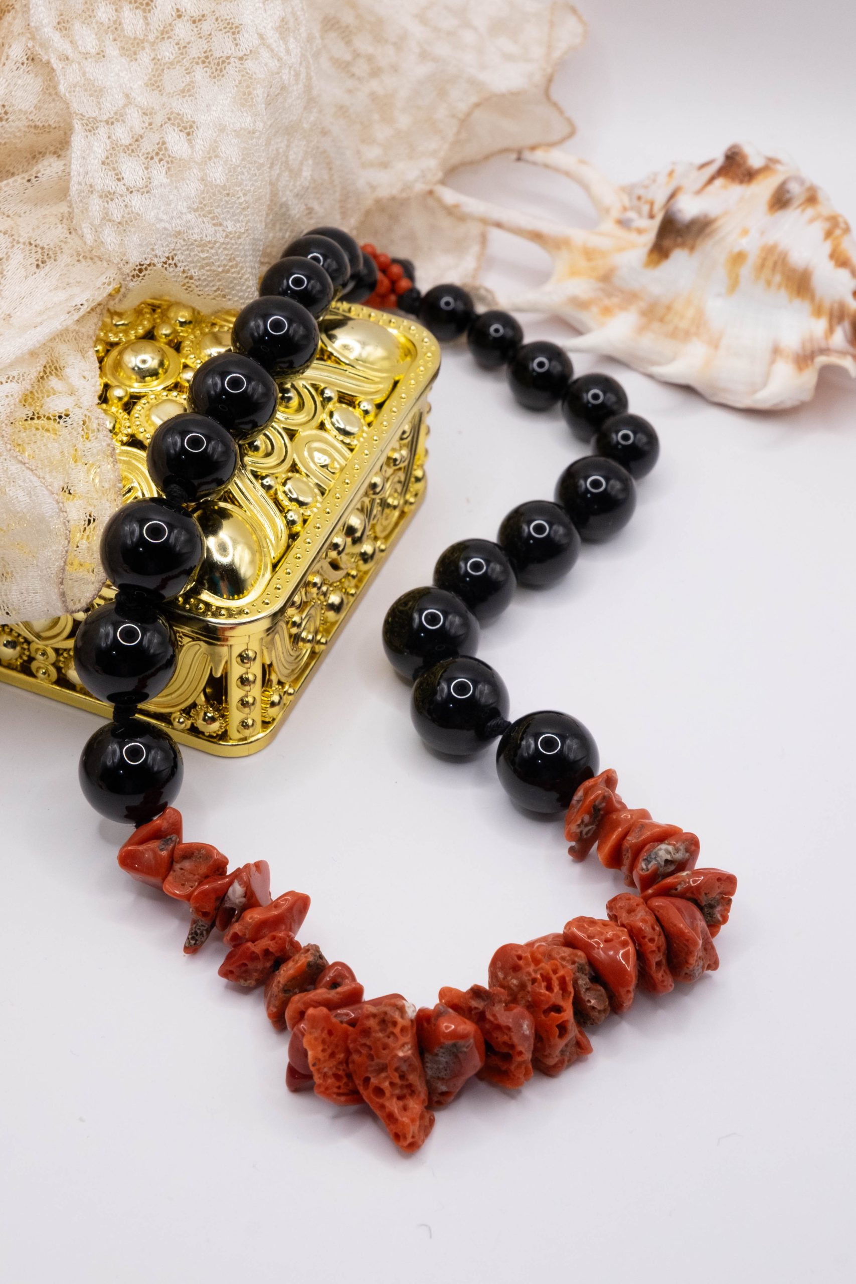 Natural Mediterranean Spongy Coral Necklace Onyx TQ (5)