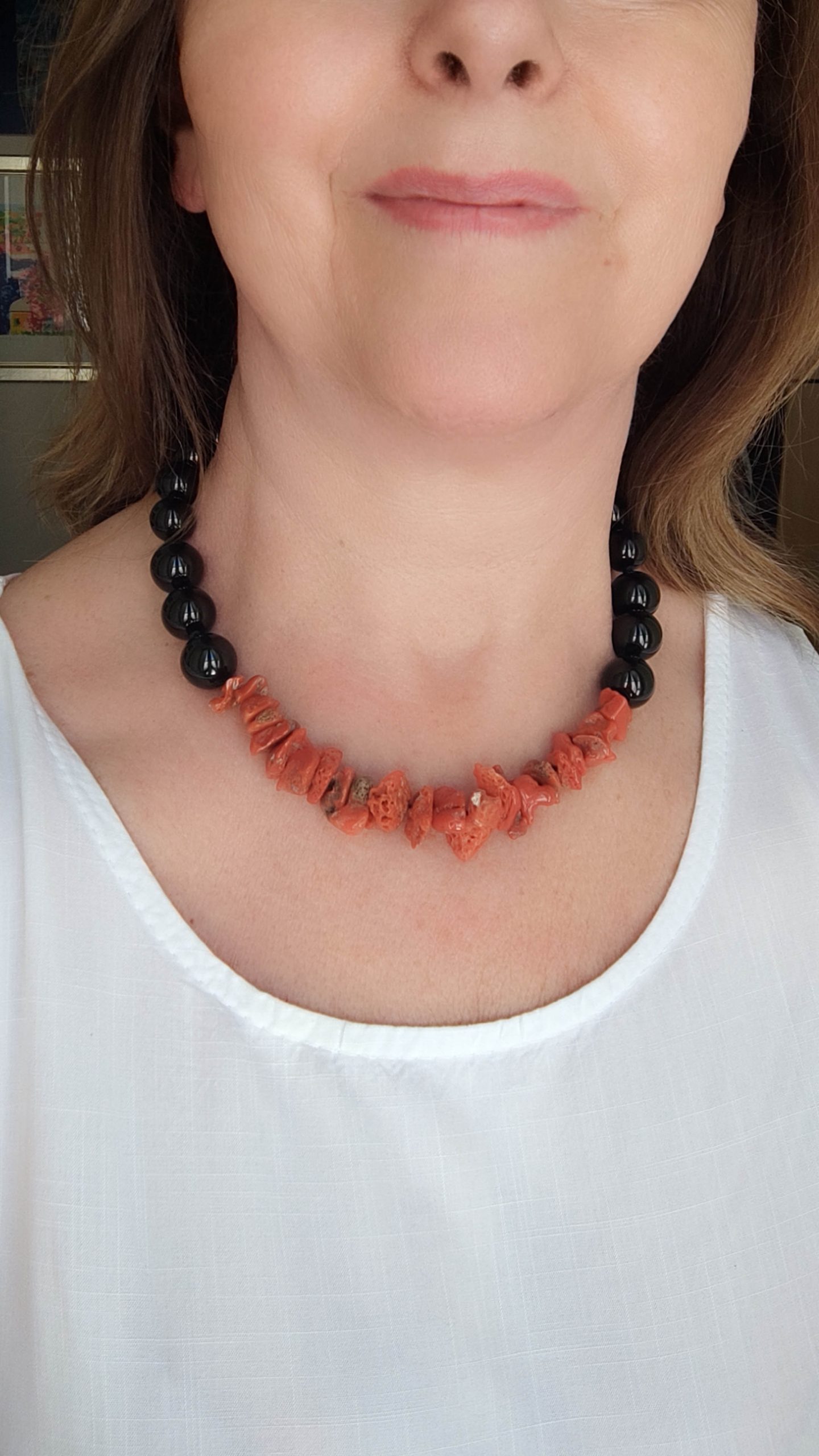 Natural Mediterranean Spongy Coral Necklace Onyx TQ