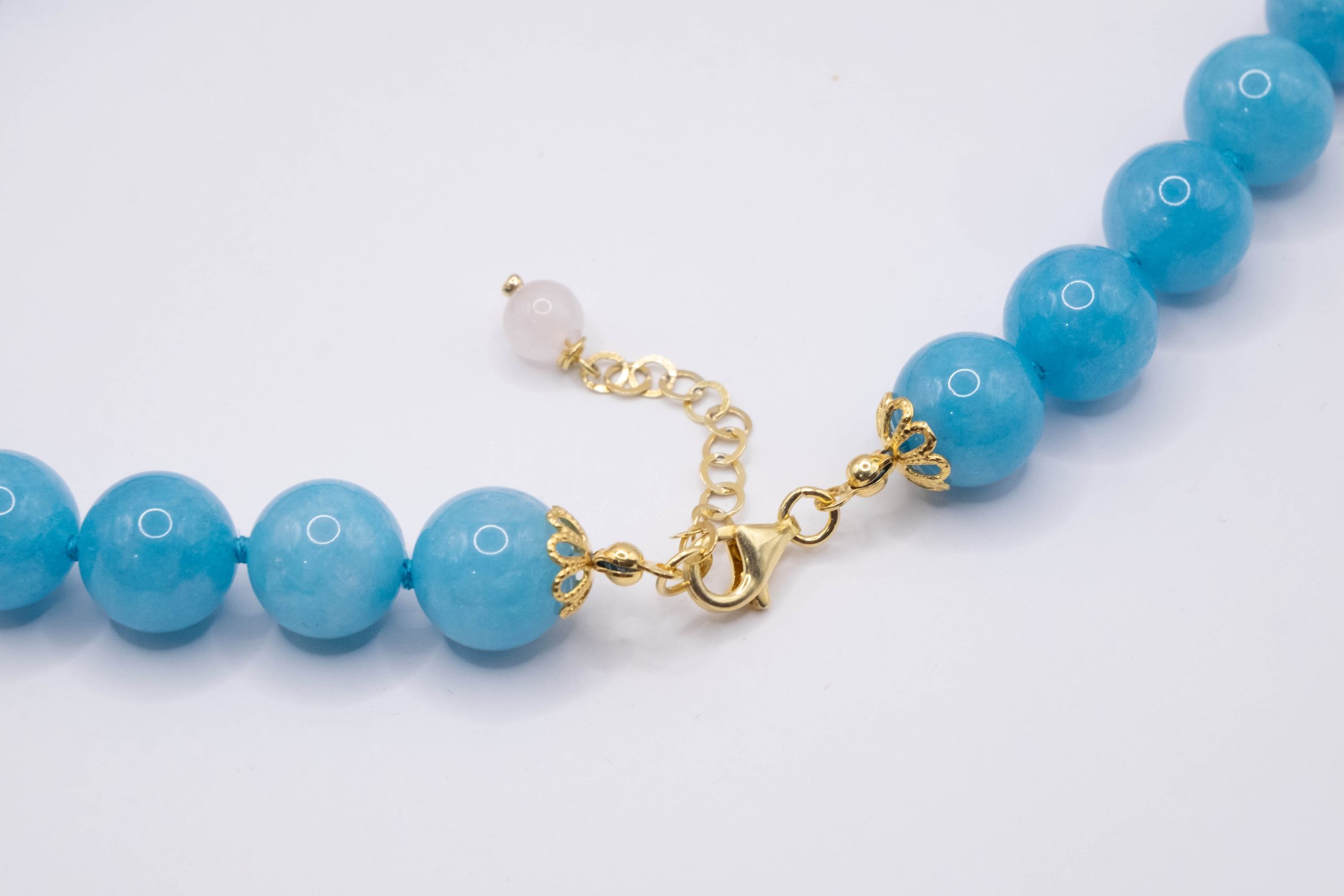 Collana girocollo Angelite Perle Ametista e Argento (7)