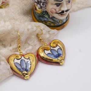 Orecchini ceramica di Caltagirone Cuore 5 Varianti di colore