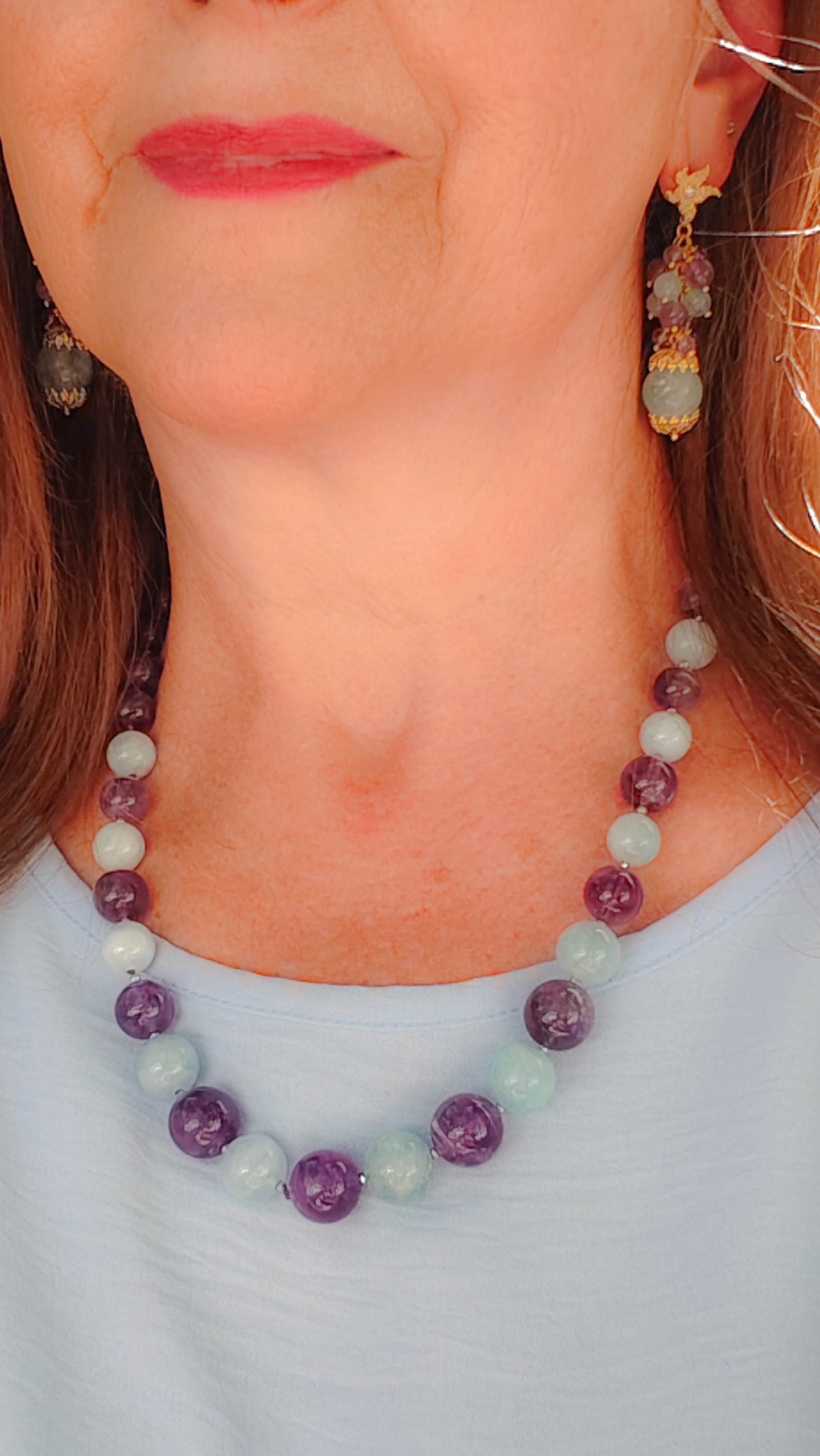 AQUAMARINE AMETHYST SILVER NECKLACE (1)