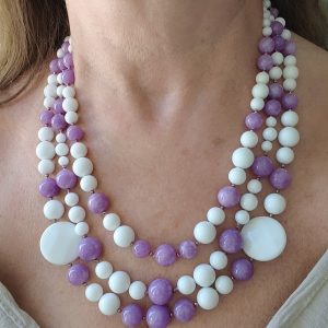 Collana Multifilo Agata Bianca Kunzite Argento