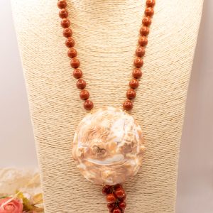 Collana in Pasta di Corallo e cammeo di Torre del Greco 2 varianti