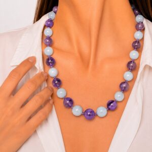 Collana Acquamarina Preziosa e Ametista TQ Argento