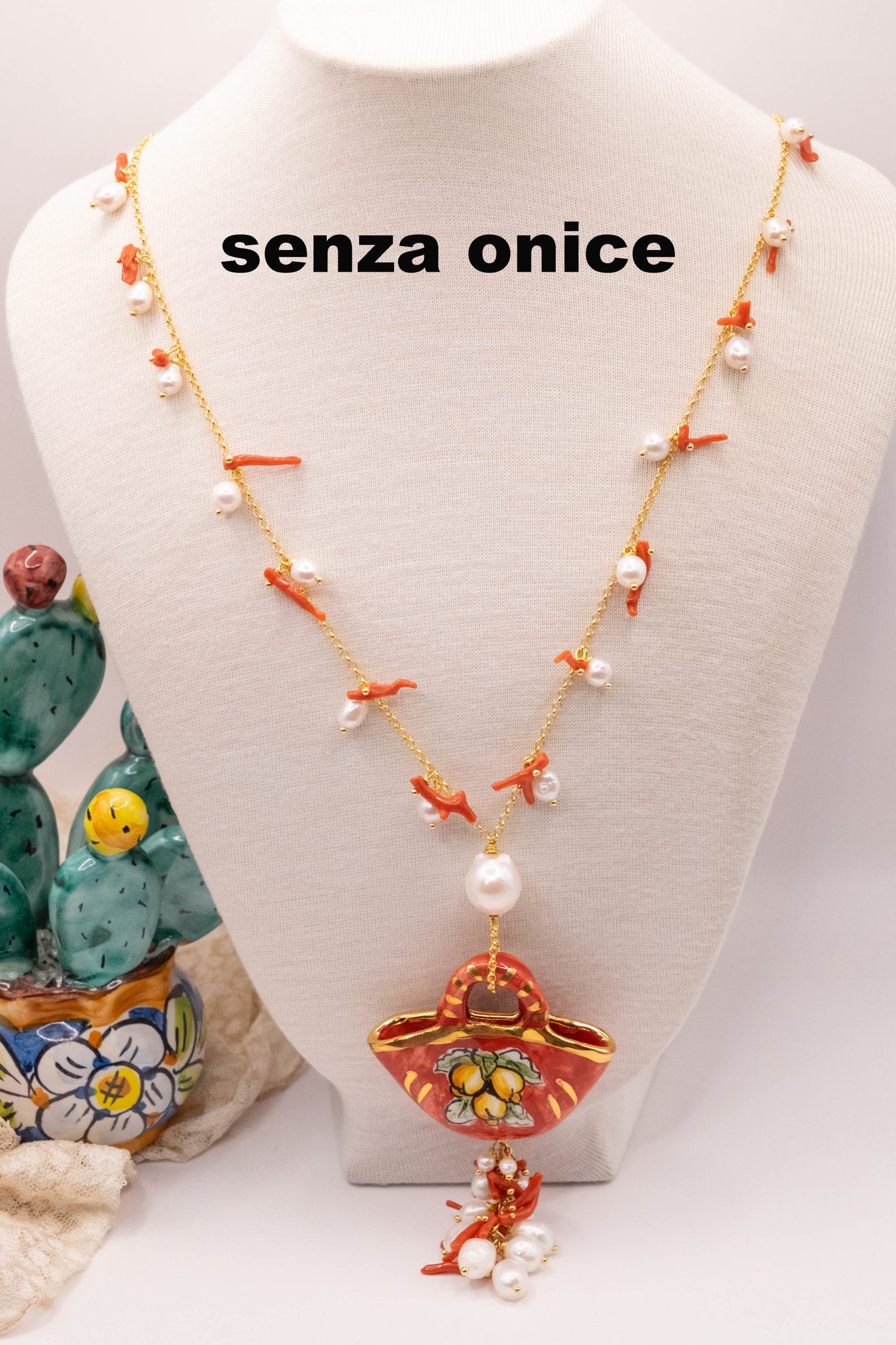 COLLANA SICILIANA COFFA PERLE CORALLO ONICE ARGENTO (2)
