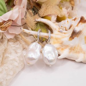 Orecchini Perle a goccia Zirconi Argento