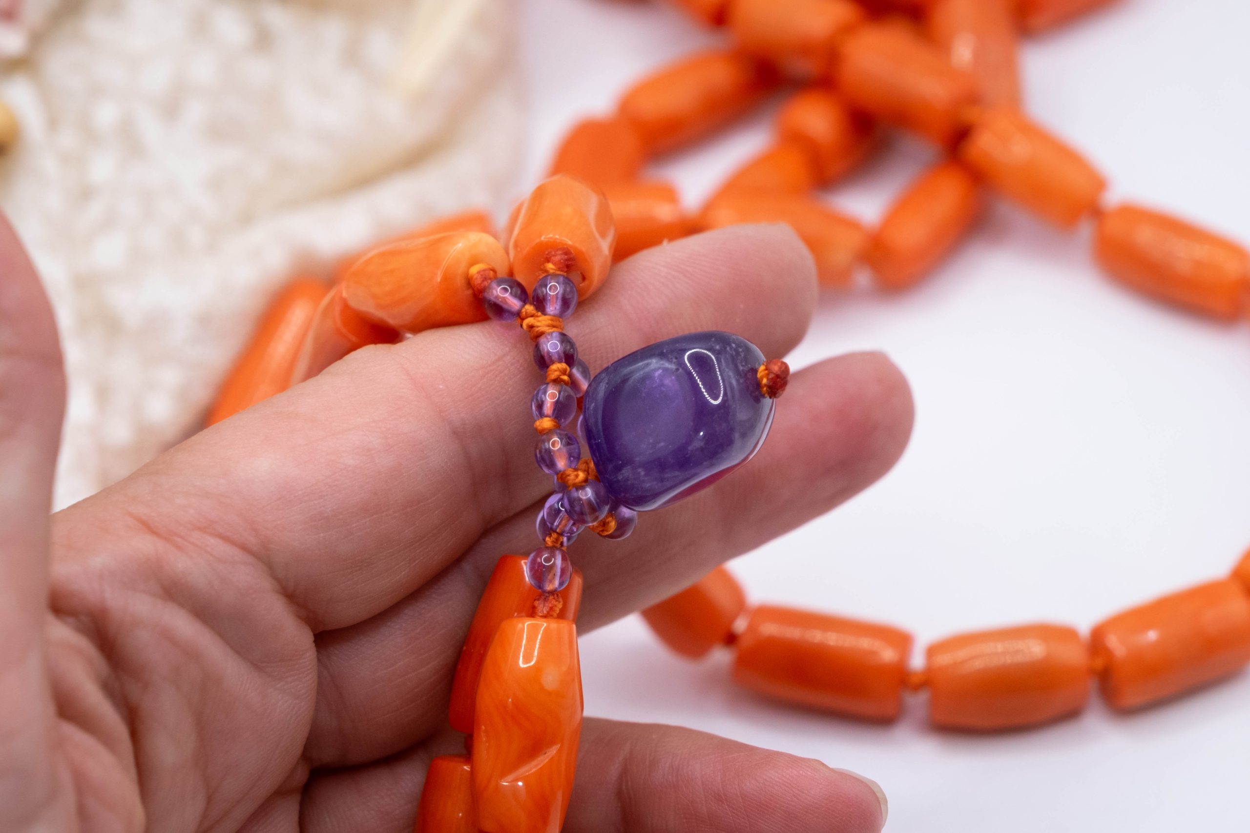 2-STREAMS NECKLACE BAMBOO CORAL TQ NATURAL AMETHYST (2)