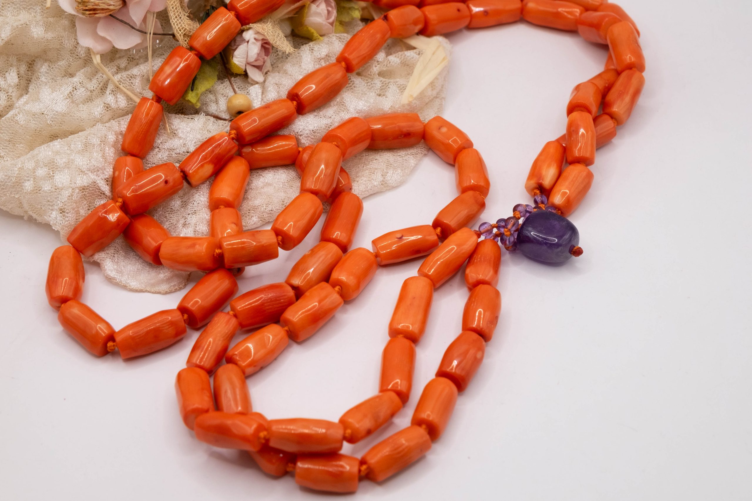 2-STREAMS NECKLACE BAMBOO CORAL TQ NATURAL AMETHYST (4)